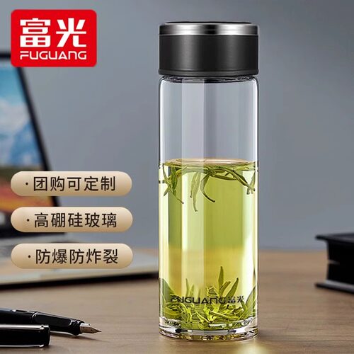 富光单层玻璃杯大容量茶水分离杯