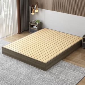 实木床榻榻米床架现代简约双人床民宿落地床排骨架日式地台床矮床