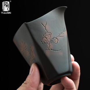 家用紫砂手工茶海坭兴陶公杯大分茶器茶道配件 陶迷紫陶公道杯中式