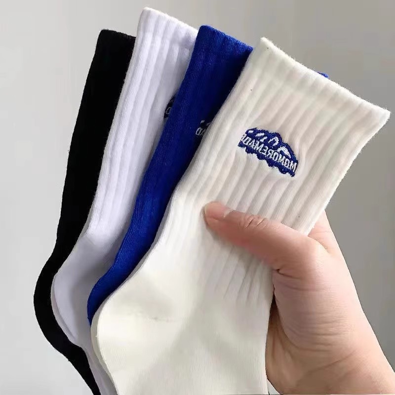 男款女款秋冬季男士中筒袜黑白袜