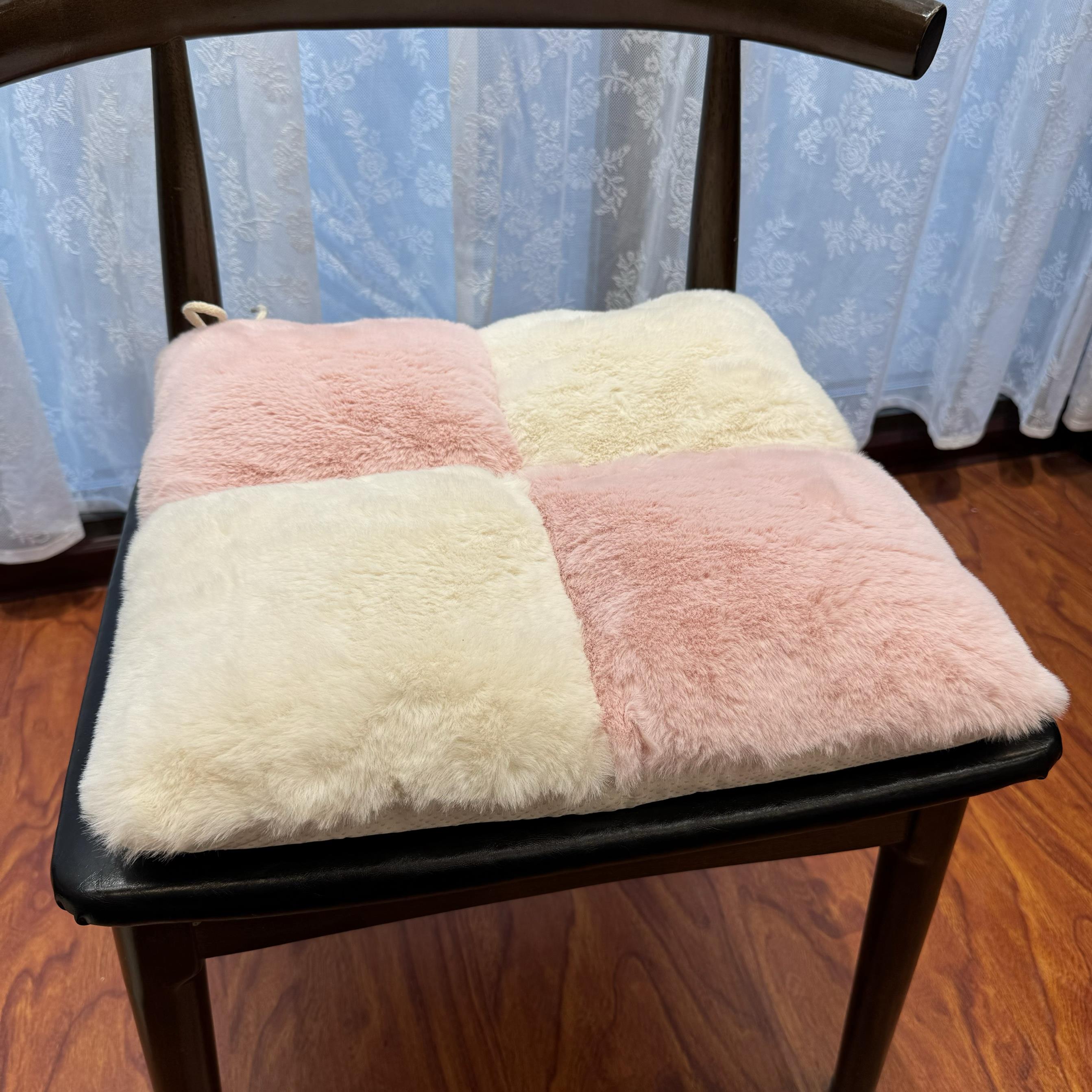 巨厚实 软乎乎的毛毛绒坐垫 汽车办公椅餐椅通用