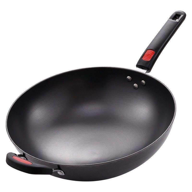 凹面电磁炉专用锅商用电磁炉锅凹型手柄铁锅圆底锅不锈不粘通用型