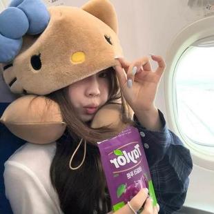 HelloKitty连帽款U型枕出游旅行坐飞机火车专用护颈睡觉连帽子潮