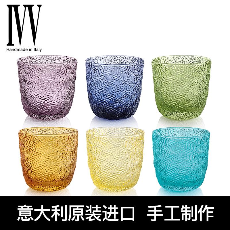 进口IVV欧式编织水晶玻璃威士忌酒杯ins风温水杯套装茶杯锤纹杯子