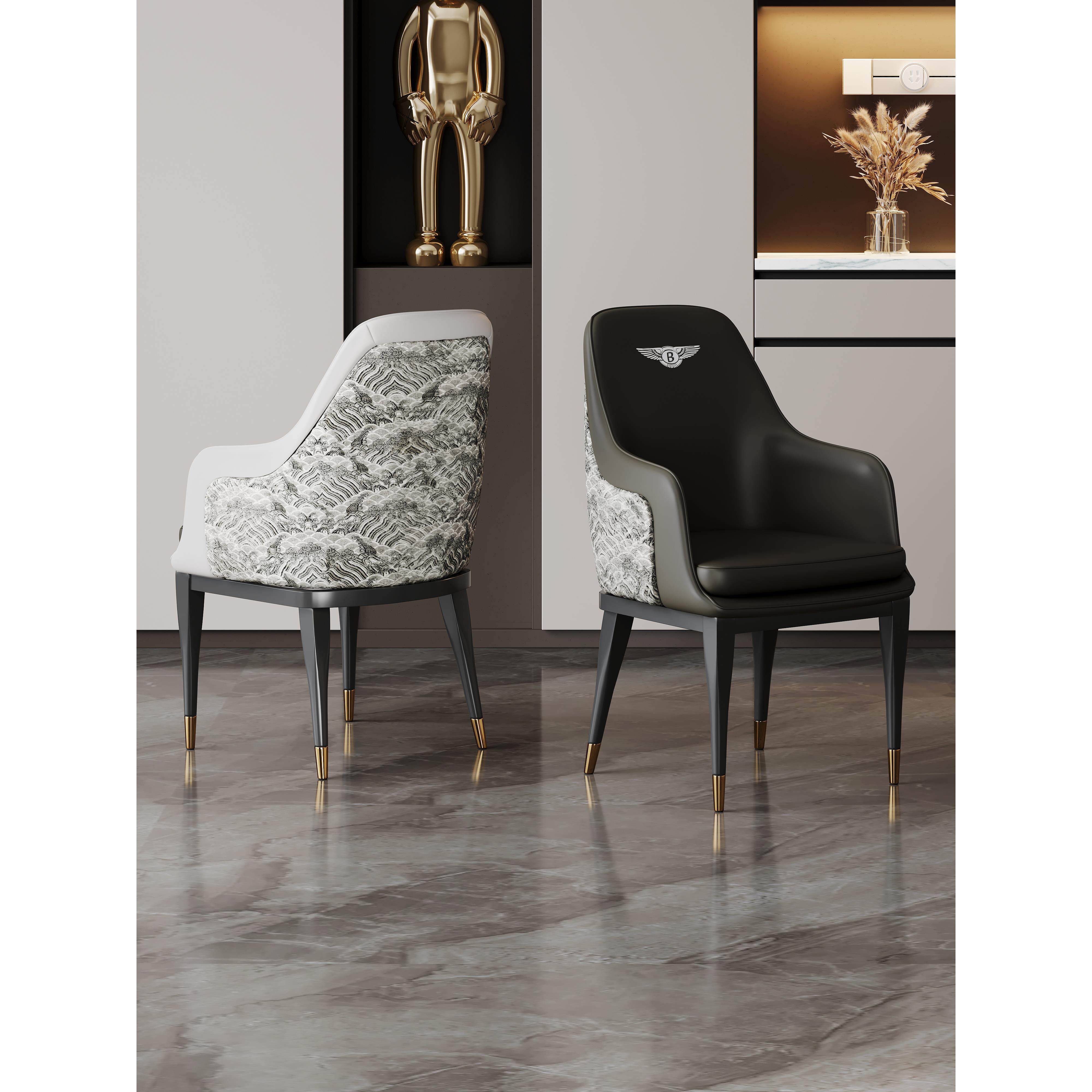 轻奢餐椅家用2025新款高级感休闲靠背椅子酒店接待洽谈桌椅宾利椅