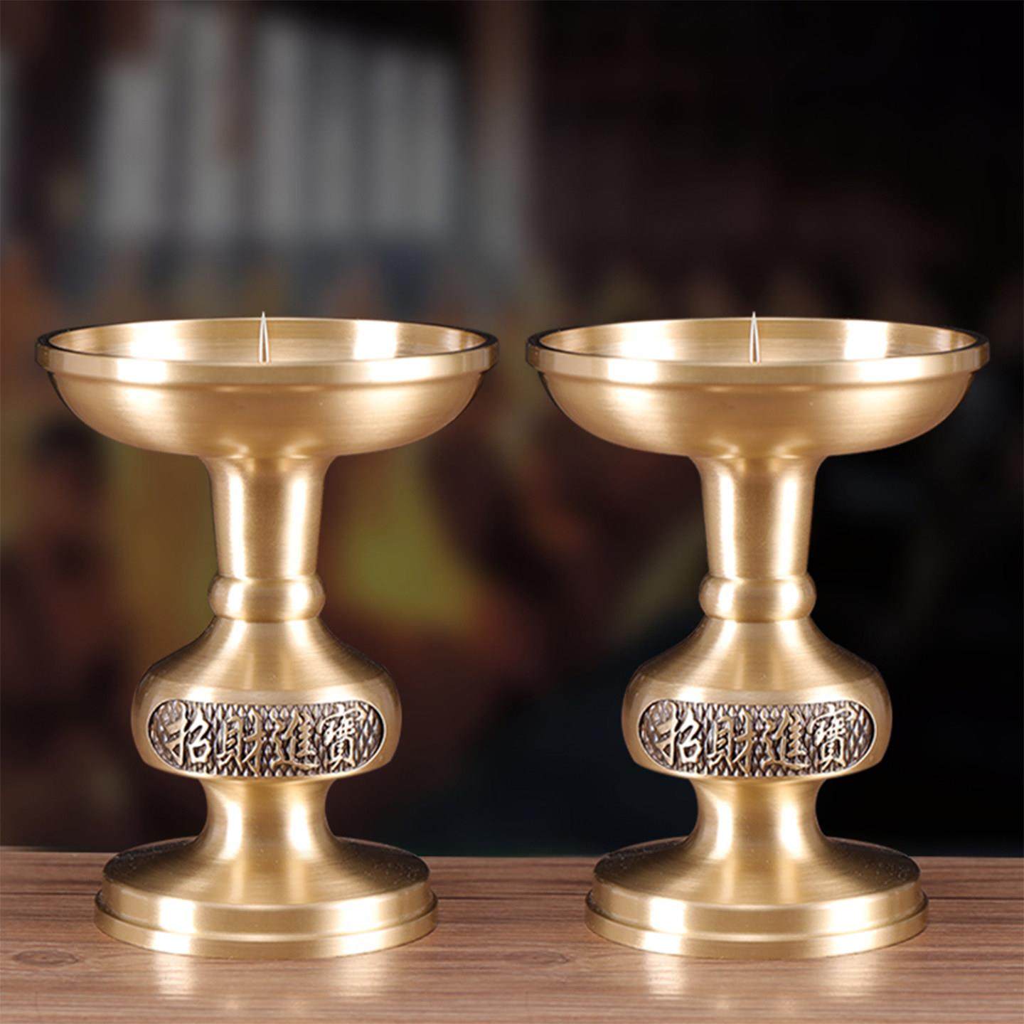 铜烛台 覆古供佛纯铜 家用蜡烛台座香炉供奉烛台底座佛前供香一体,家居饰品,烛台,淘宝优惠券,粉丝福利购,淘宝优惠卷