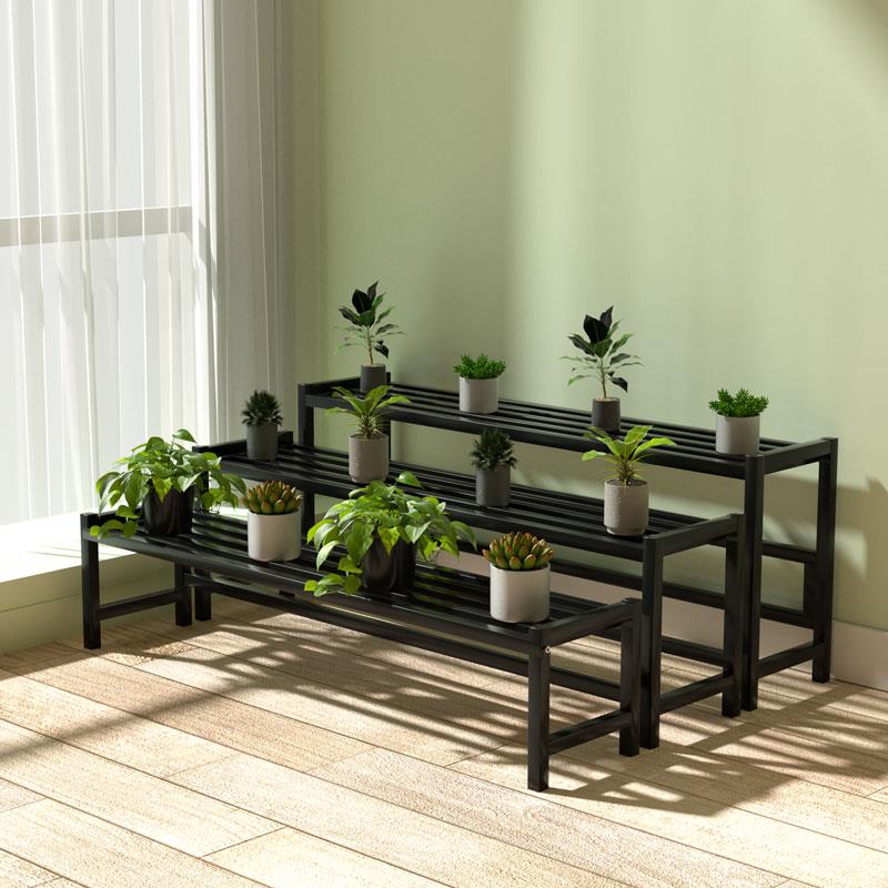 窗台花架阶梯式单个多层带轮可移动多肉盆栽置物架阳台庭院花架子