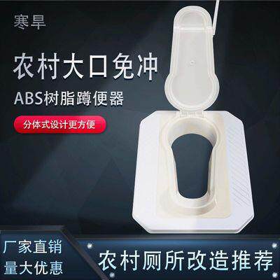 旱厕塑料蹲坑蹲便器农村厕所化粪池大口径免冲防臭盖板直通式便池
