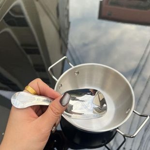 勺 可爱不锈钢超双耳卡萌小吃韩式 巴碗碗拉米酒沙