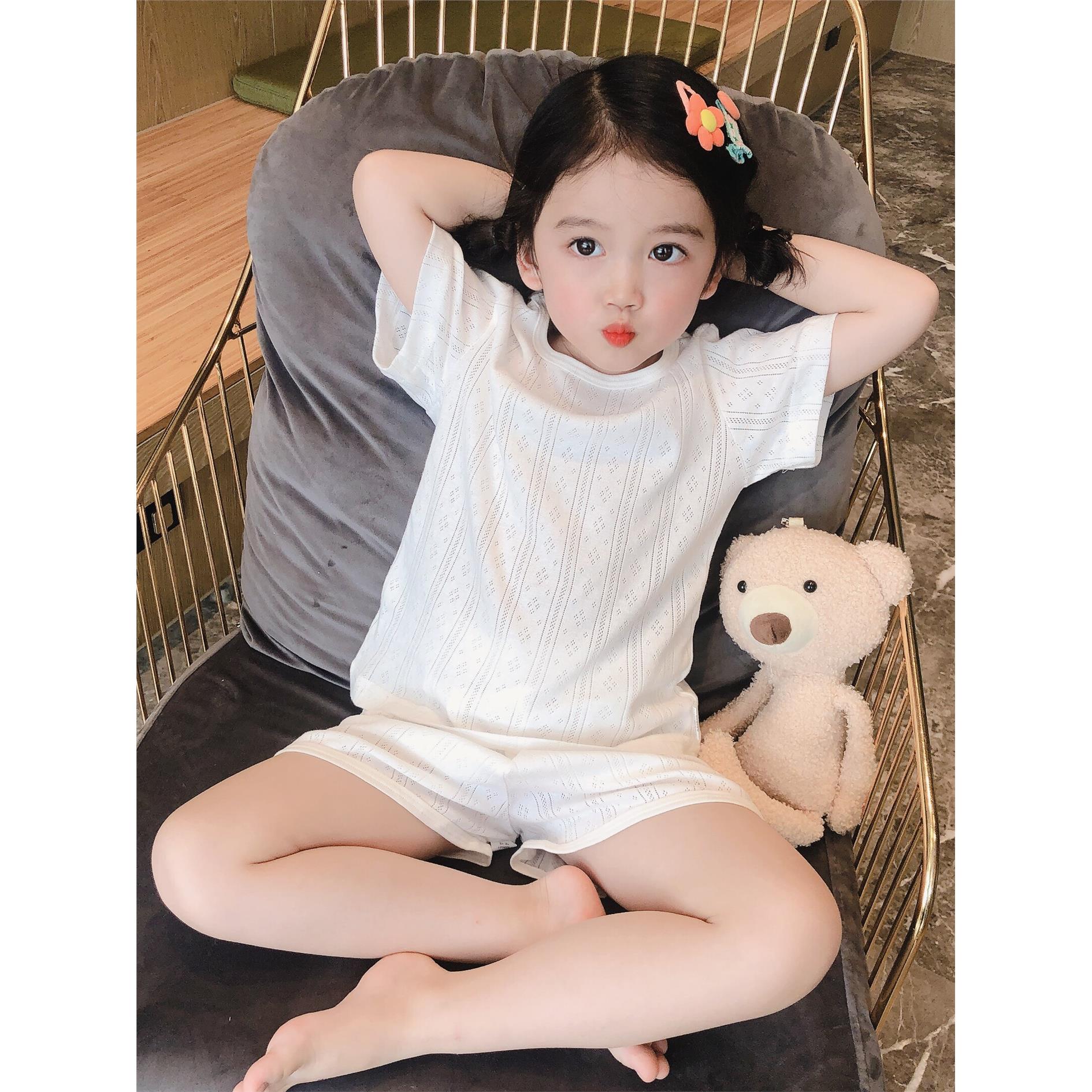 ins男女儿童夏季薄款睡衣