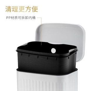 静音缓降收纳桶轻奢时尚 家用不锈钢垃圾桶脚踏o式 家庭办公室纸篓6