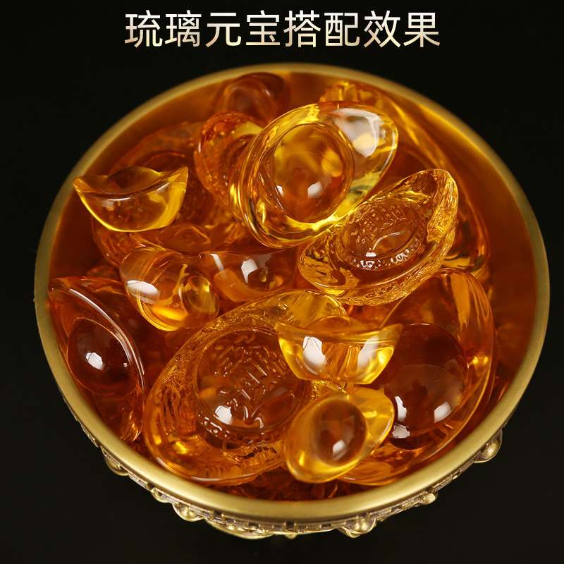 批聚宝盆摆件黄纯家用客厅装饰招聚铜制品工艺品财存钱罐铜器黄铜