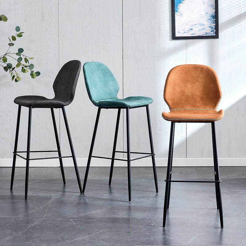 北欧现代简约吧台椅家用靠背酒吧椅复古前台高脚凳皮革咖啡厅吧凳,住宅家具,家用高脚椅,淘宝优惠券,粉丝福利购,淘宝优惠卷