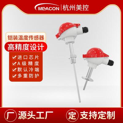 铠装热电偶K型铂热电阻PT100温度感测器温度变送器wrn130/wzp-230