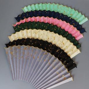 华风斋洒金扇面蓝底黑洒银宝蓝洒金9.5寸18方扇面