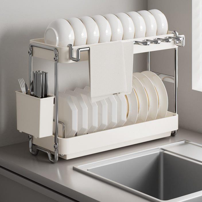 1不锈钢碗盘架餐具收纳架厨房置物架抹布碗碟沥水晾碗架碗筷沥水