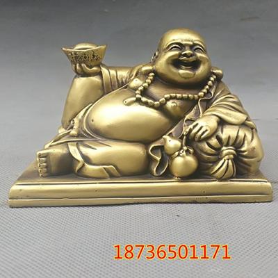 纯铜弥勒佛摆件大肚笑佛招财进宝弥勒佛 家居风水工艺品摆件