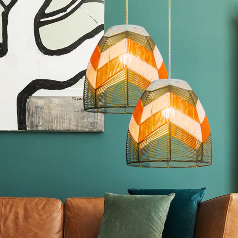 民族风东南亚棉线波西米亚民宿酒店床头餐饮卡座带射灯定制吊灯具