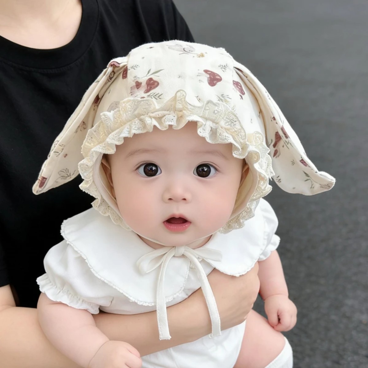 婴儿春秋兔耳防风护耳帽