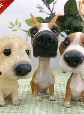 汽车内饰摇头摆件世界名犬车上用品树脂节日礼品礼物家居桌面摆饰