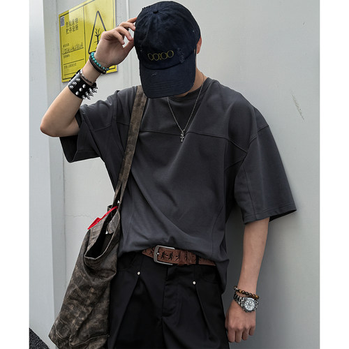 重磅300G立体裁剪廓形短袖男