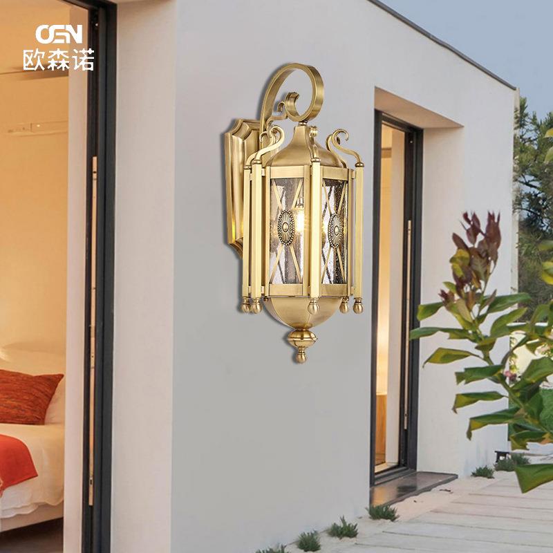 工厂现货供应全铜户外防水别墅大门庭院酒店装饰照明全铜壁灯LED