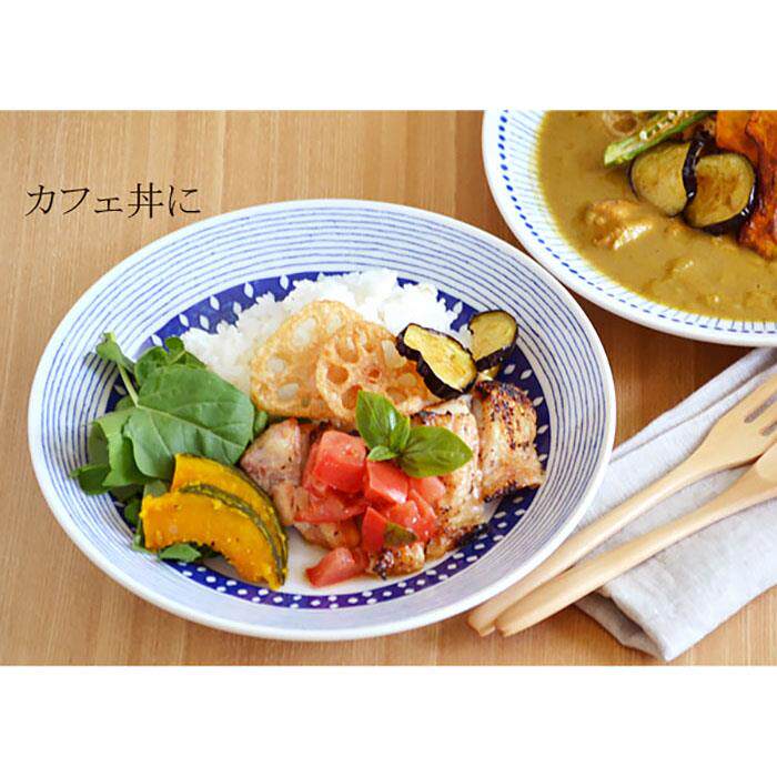 包邮日本美浓烧蓝纹餐具日式茶杯酱汁瓶咖喱深盘拉面钵饭碗碟