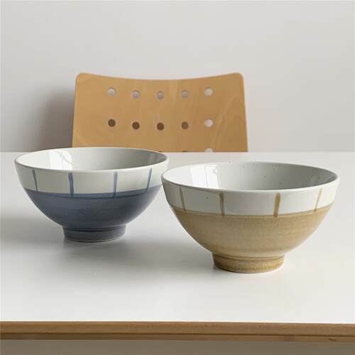 On the table - 5寸釉下彩芝麻釉复古陶瓷米饭碗 家用饭碗粥碗