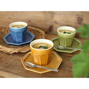 包邮日本制Studio M'八角盘水果点心碟红茶咖啡马克杯酸奶雪糕杯