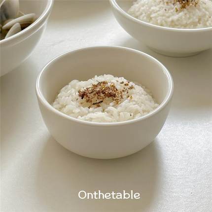 On the table - 乳白系列陶瓷米饭碗 家用饭碗 陶瓷小碗 4.3寸