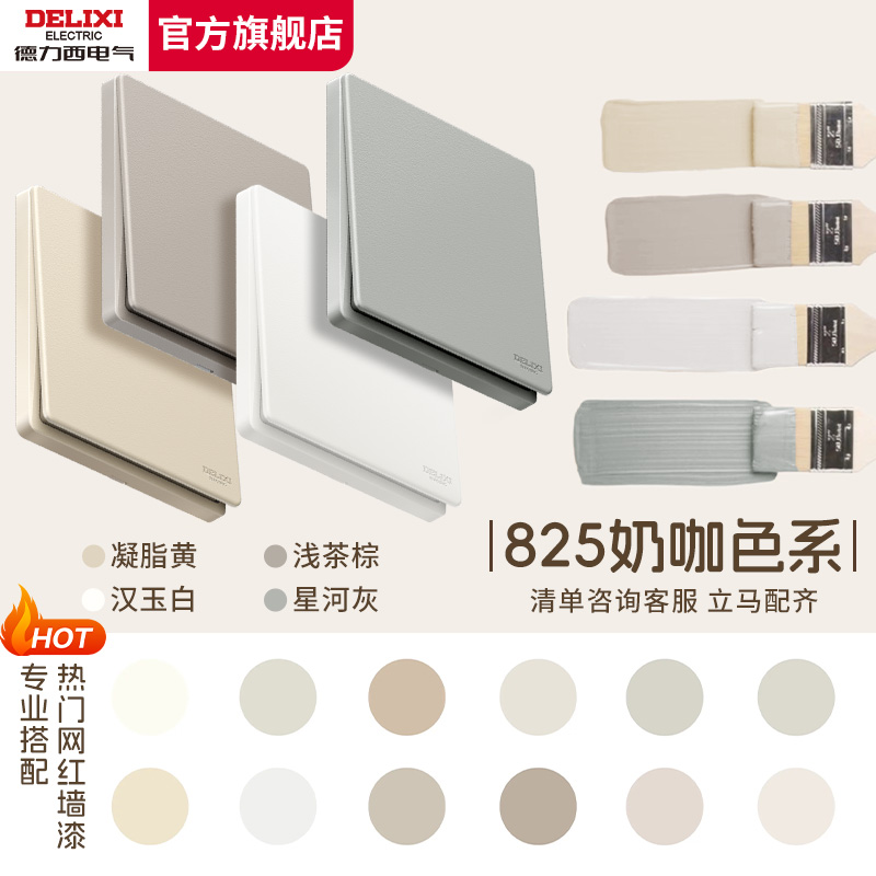 10Ah德力西电气奶白色电源插座