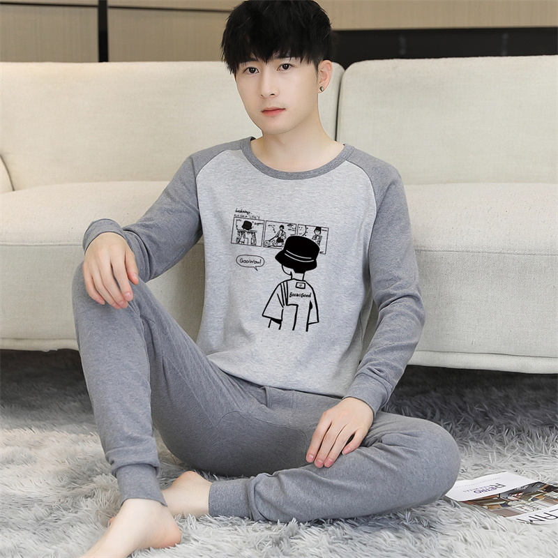 青少年男生纯棉秋衣秋裤内衣套装