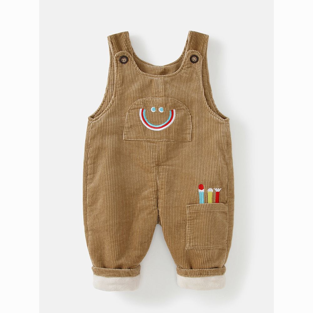 宝宝加绒背带裤冬季加厚保暖背心式1一3岁2男童男孩婴儿连体衣服