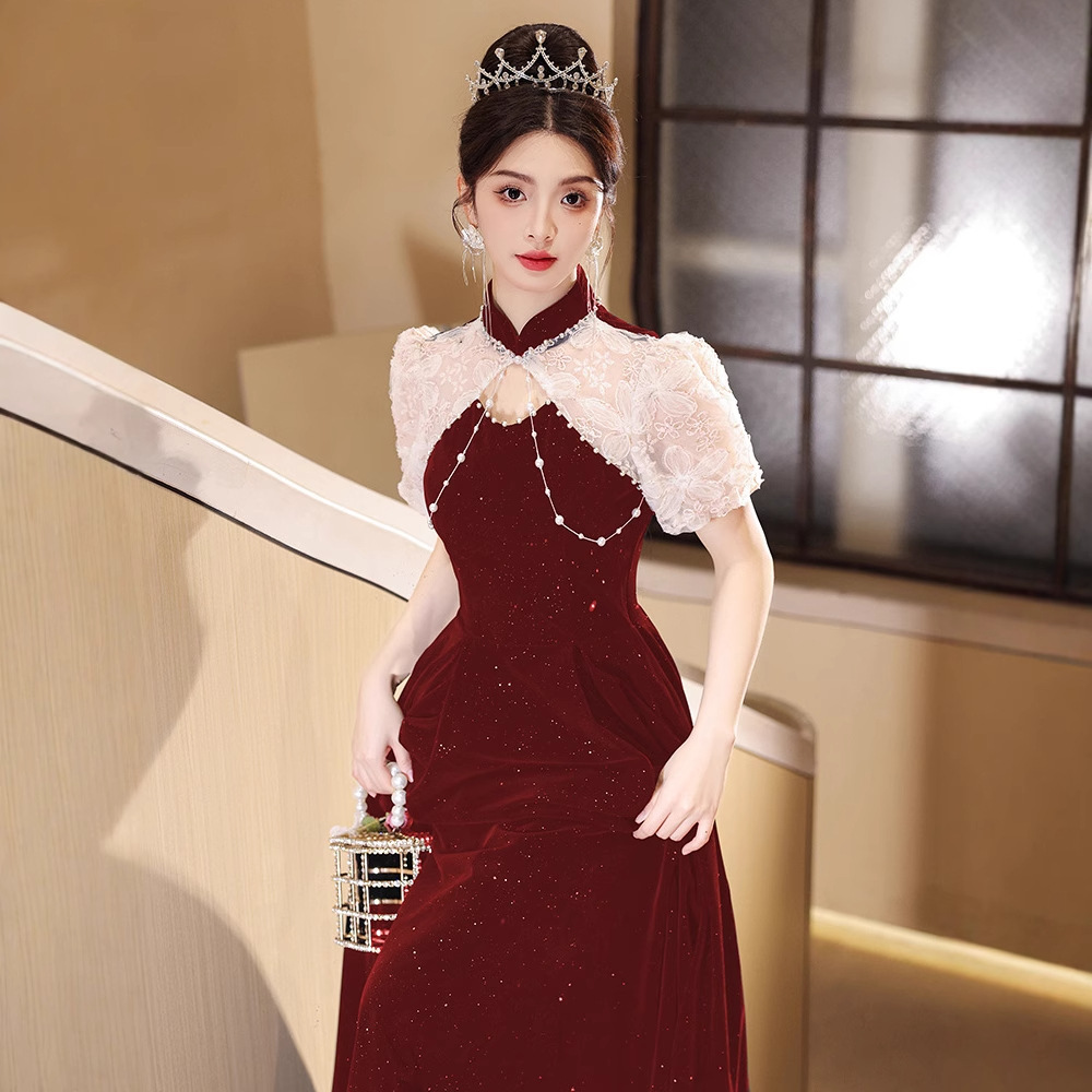 日本品质新中式敬酒服2025新款新娘结婚高级感订婚宴礼服裙女红色