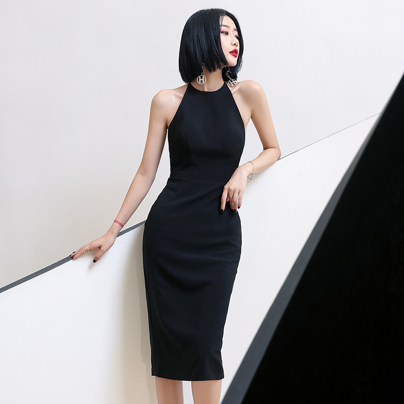 日本品质平时可穿礼服裙子女宴会气质名媛黑色短款洋装生日连衣裙