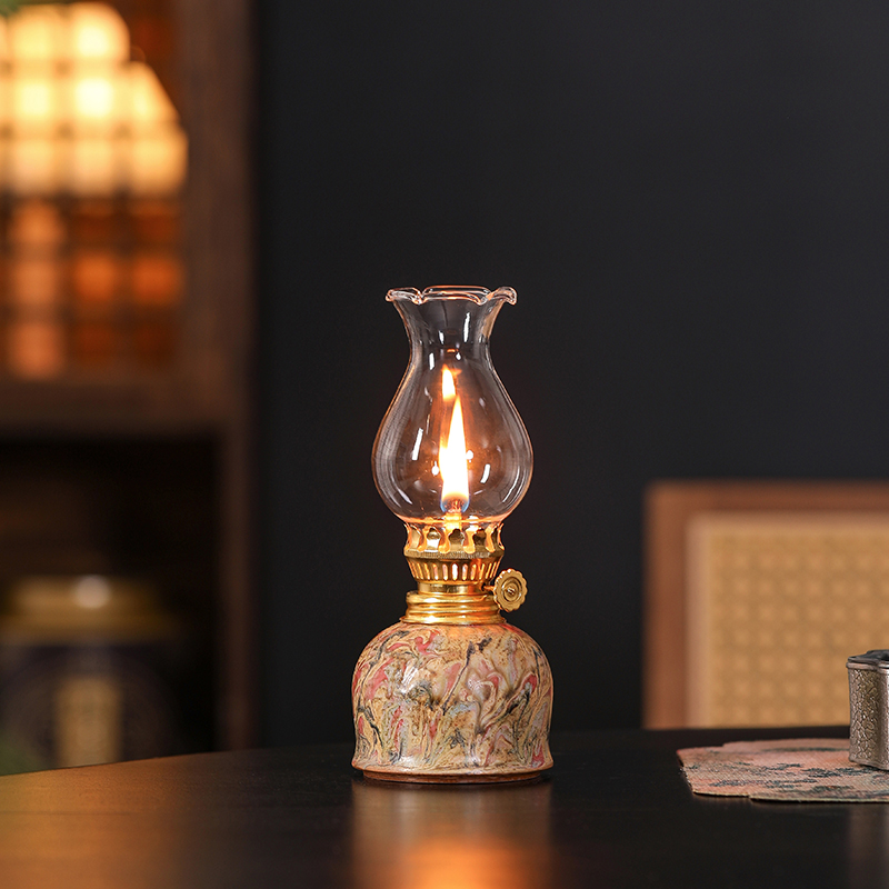 陶瓷酥油灯复古老式煤油灯火水灯家用供奉供佛长明灯酒精油灯灯盏