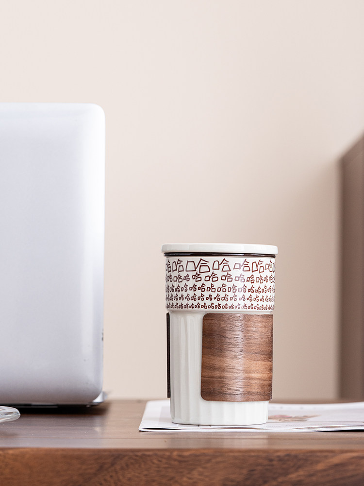 哈哈创意陶瓷杯带盖茶水分离茶杯办公室男女个人水杯,餐饮具,马克杯,淘宝优惠券,粉丝福利购,淘宝优惠卷