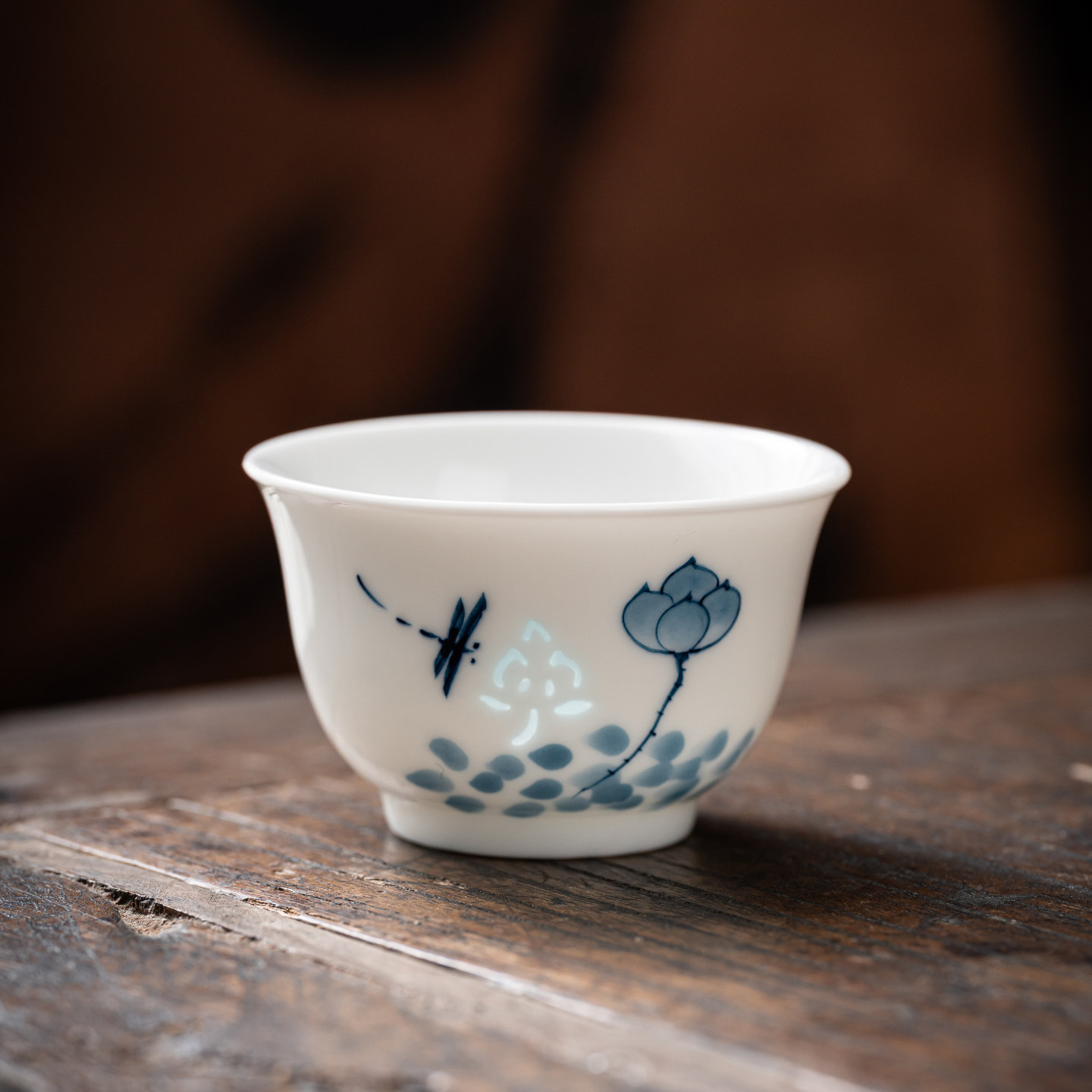 景德镇玲珑手绘茶杯主人杯高档轻奢个人专用陶瓷品茗杯喝茶杯子图片