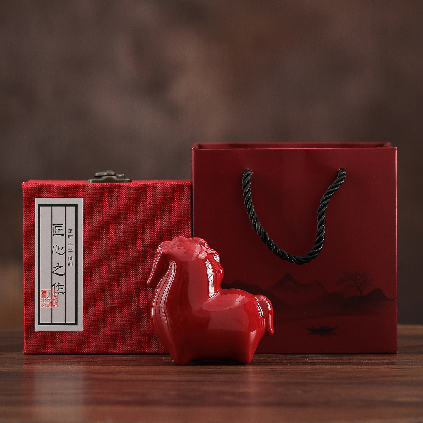 新中式红色陶瓷马到成功摆件家居办公室桌面装饰茶宠马年伴手礼,家居饰品,装饰摆件,淘宝优惠券,粉丝福利购,淘宝优惠卷