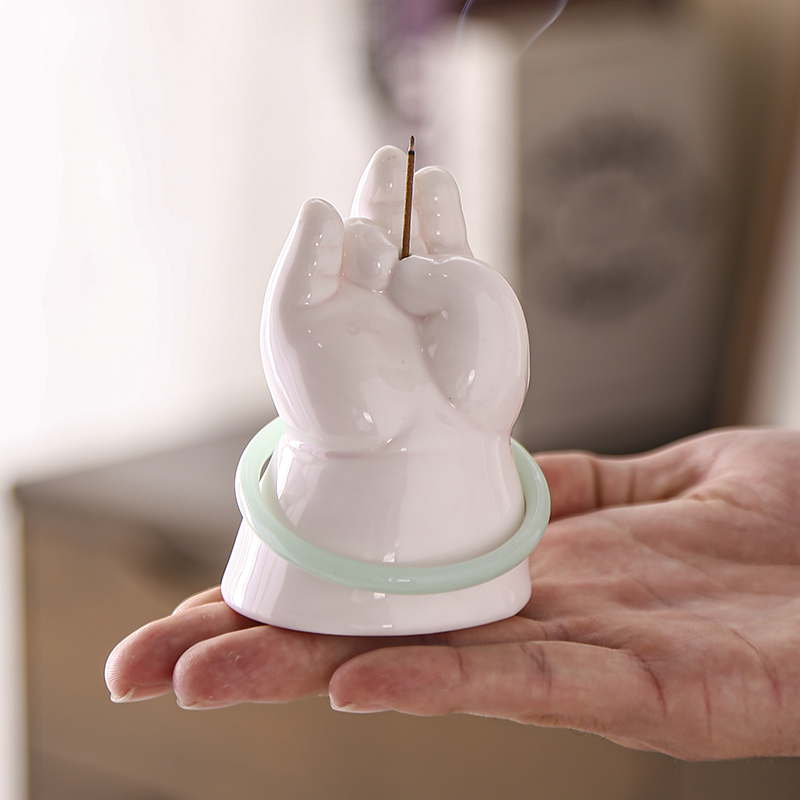 小胖佛手线新中式香陶瓷薰炉香炉桌面茶道禅意摆件檀香萌女神颜值