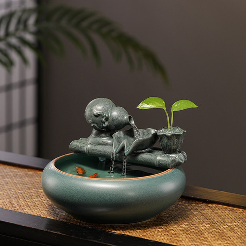 白菜摆件招财流水摆件