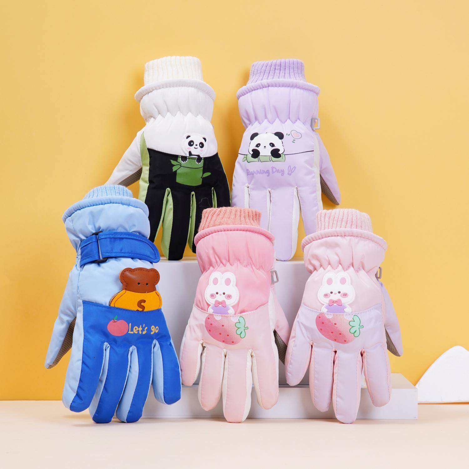 儿童滑雪手套冬季加绒加厚男女童冬天防水保暖小孩玩雪小学生骑行