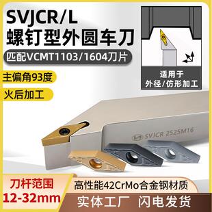 世工3度外圆车刀SVJCRL螺钉型外径车刀杆VCMT1604/9菱形刀片
