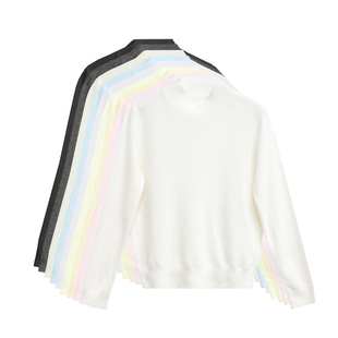 【橙庐】528835糖果色半高领绵羊毛山羊绒打底衫 秋冬女款多巴胺