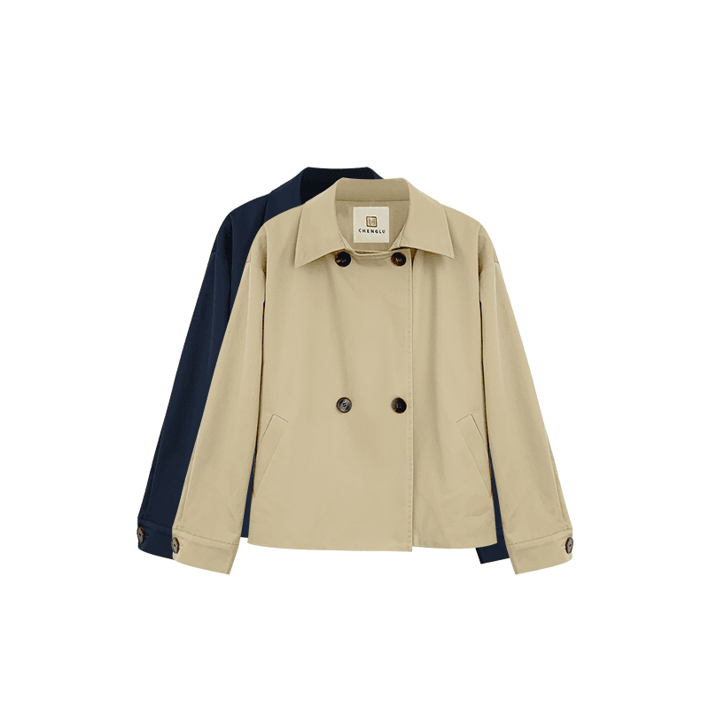 【橙庐】777000原创砂洗棉短风衣外套 短款英伦时尚休闲百搭女士,女装/女士精品,风衣,淘宝优惠券,粉丝福利购,淘宝优惠卷