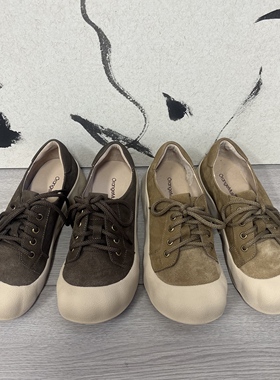 【橙庐】L916-3压纹磨砂牛反绒系带饼干鞋 猪皮里猪皮垫女款舒适