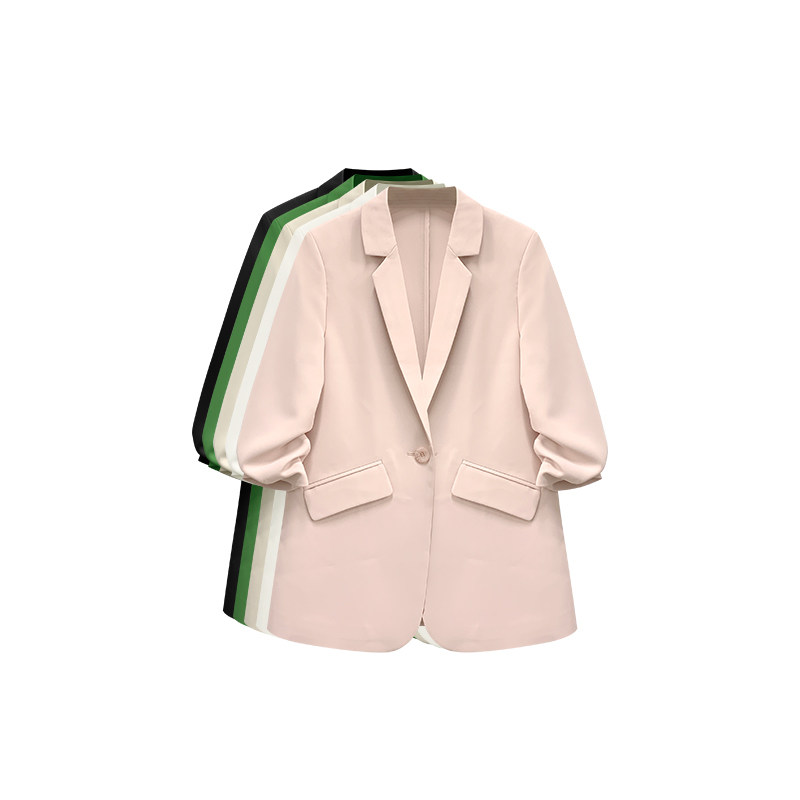 【橙庐】1822-6春秋女款时尚舒适中袖西装 气质休闲百搭职业通勤