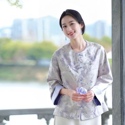 原创新中式芍药高定提花外套