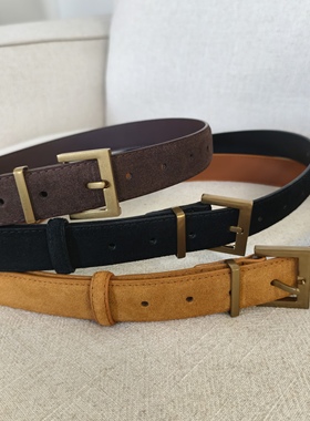 【橙庐】511008简约时尚百搭磨砂麂皮女士皮带 经典腰带通勤轻职