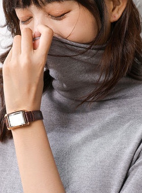 【豆妈专属】半高圆领针织衫套头大码宽松百搭打底针织